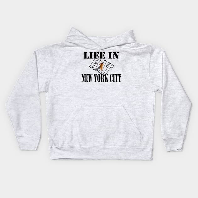 Dead Rat in New York City Kids Hoodie by Woodys Designs